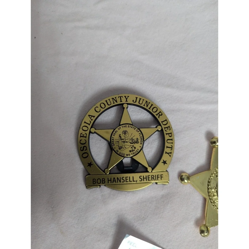 3 lot Junior police officer deputy plastic toy sticker Kissimmee Osceola County